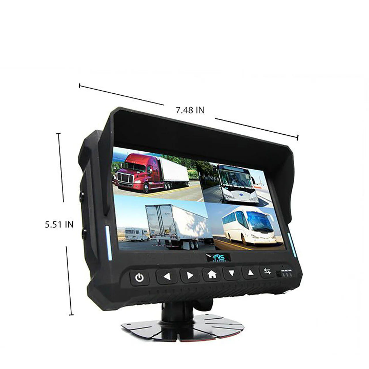 7" QV Monitor w/DVR, Both Side Cameras, RVS-Mount