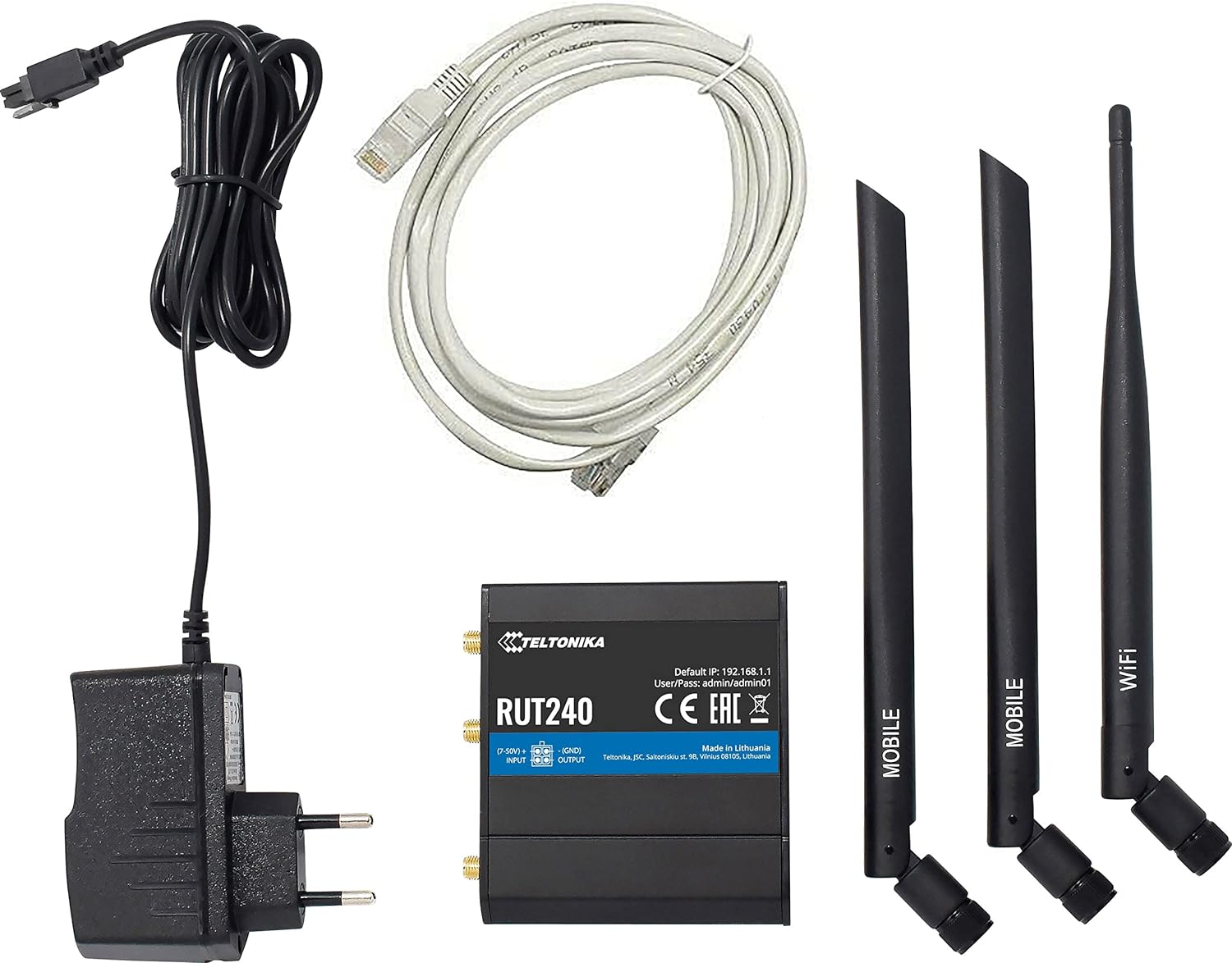 Teltonika RUT240 4G /LTE & WiFi Cellular Router with Ethernet and I/O - Verizon - RUT24002U000