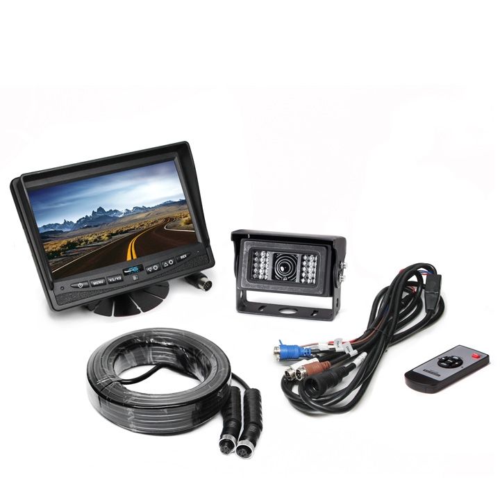 Backup Camera System with Heated Camera (9�� Quad View Monitor & 2 Heated Backup Cameras, 2 x 33ft Cables)