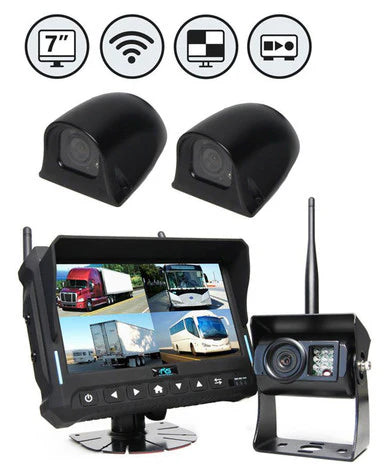 7&quot; QV Monitor w/DVR, Both Side Cameras, Suction Cup