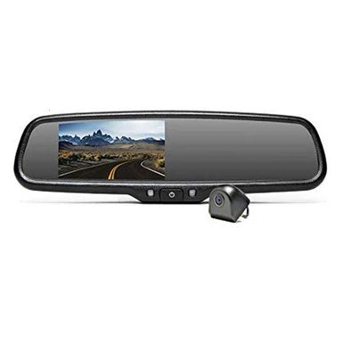 Rear View Safety - Silverado 3500 Mirror Monitor with Compass and Temperature, Tailgate Camera, 33ft Cable