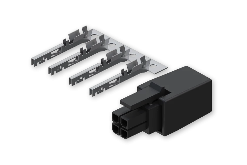 4-PIN plug with contact terminals