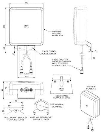 Sierra Wireless AirLink High Gain Directional Antenna - 2xLTE, Wall Mount, 2ft, N(f), White (6001126-N)