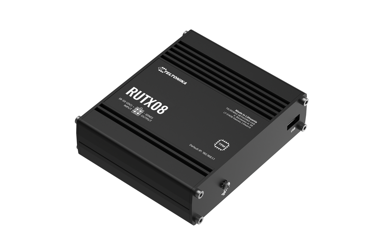 Teltonka RUTX08000200 - RUTX08 Industrial Gigabit Ethernet Router, US Power Supply, 4RJ45