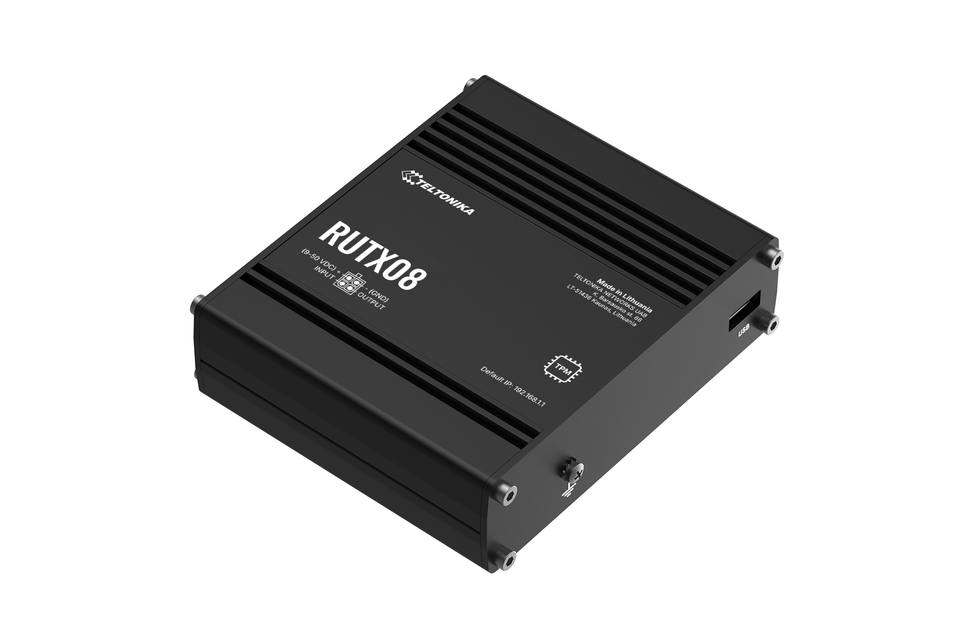 Teltonka RUTX08000200 - RUTX08 Industrial Gigabit Ethernet Router, US Power Supply, 4RJ45
