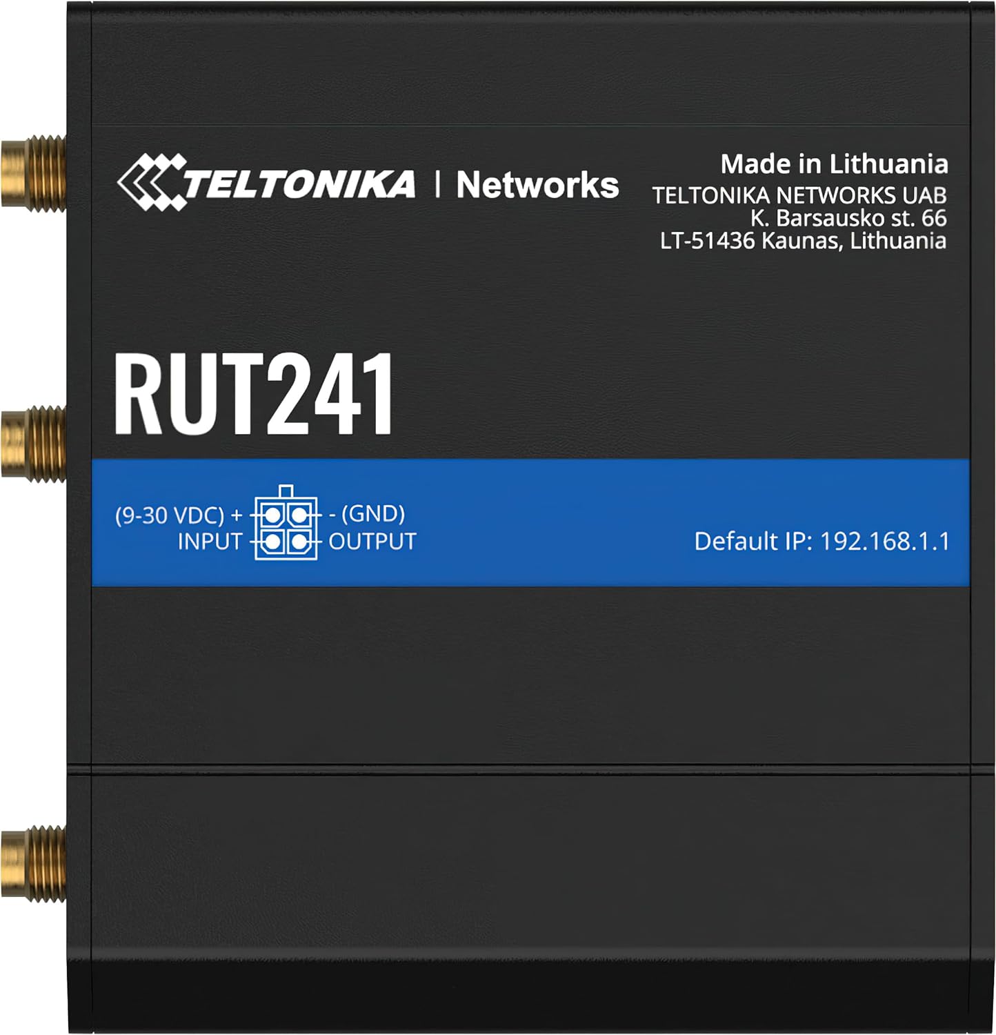 Teltonika RUT241030000 Model RUT241 Industrial Cellular Router; 4G LTE (Cat 4), 3G, and 2G Connectivity; 2X Ethernet Ports; WI-FI; WAN Failover; Remote Access Management; Global Version